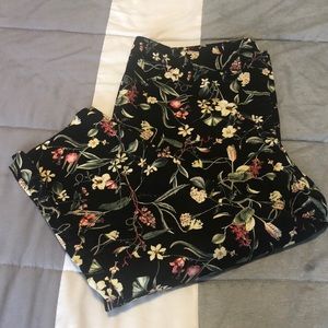 Capris, Flower Pattern Pants